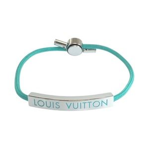 LOUIS VUITTON LV Space Green Bracelet with Silver Hardware, M01127, Men's Bra...